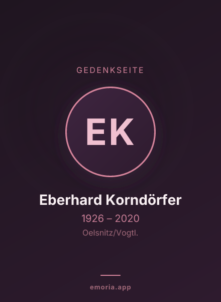 Gedenkportrait von Eberhard Korndörfer