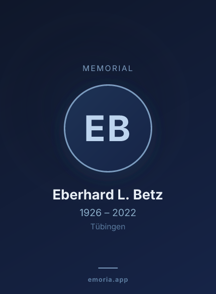 Memorial portrait of Eberhard L. Betz