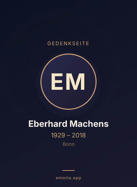Gedenkportrait von Eberhard Machens