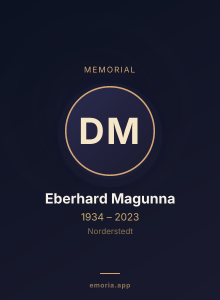 Memorial portrait of Dr. Eberhard Magunna