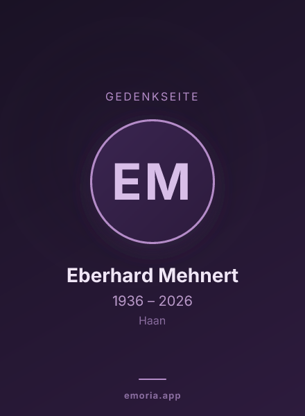 Gedenkportrait von Eberhard Mehnert