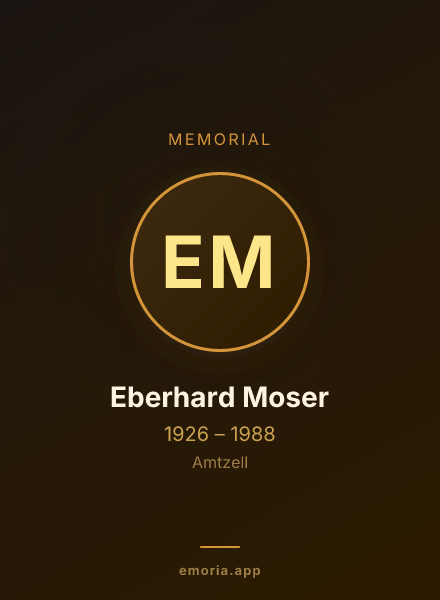Memorial portrait of Eberhard Moser