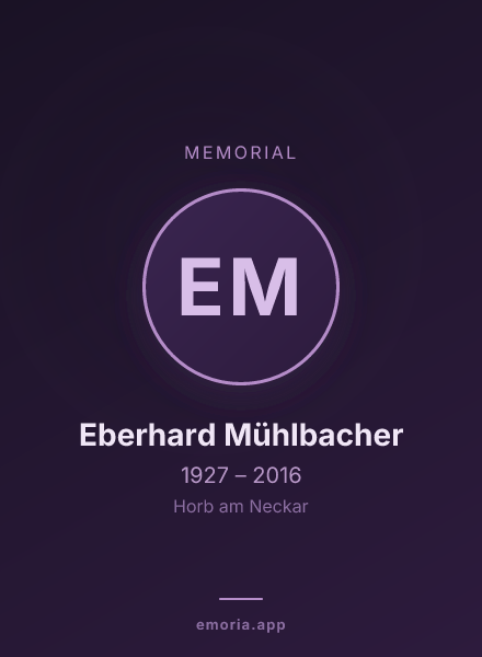 Memorial portrait of Eberhard Mühlbacher