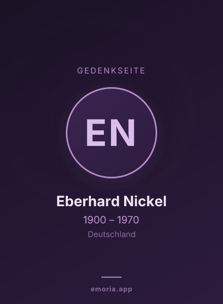 Gedenkportrait von Eberhard Nickel