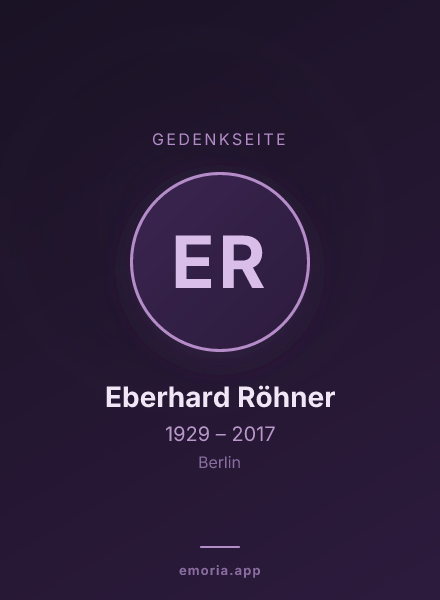Gedenkportrait von Eberhard Röhner