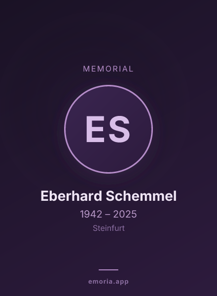 Memorial portrait of Eberhard Schemmel