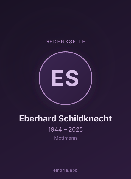 Gedenkportrait von Eberhard Schildknecht