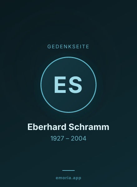 Gedenkportrait von Eberhard Schramm