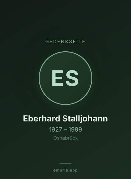Gedenkportrait von Eberhard Stalljohann