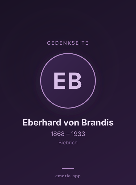 Gedenkportrait von Eberhard von Brandis