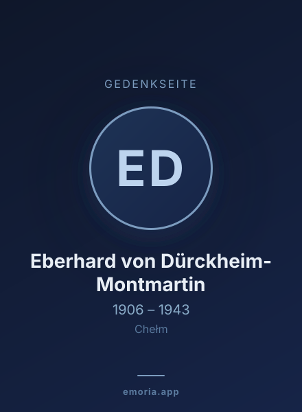 Gedenkportrait von Eberhard von Dürckheim-Montmartin