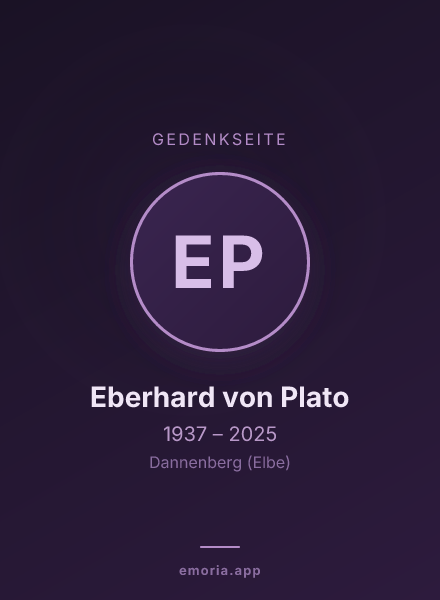 Gedenkportrait von Eberhard von Plato