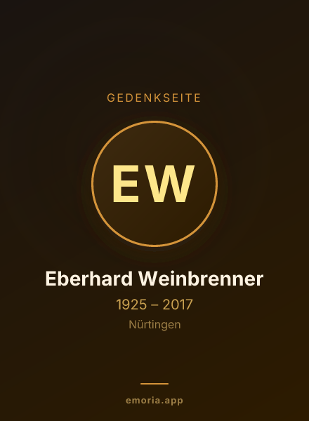 Gedenkportrait von Eberhard Weinbrenner