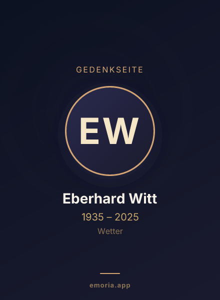 Gedenkportrait von Eberhard Witt