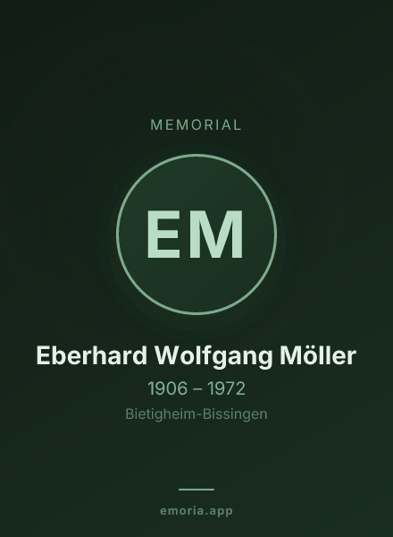 Memorial portrait of Eberhard Wolfgang Möller