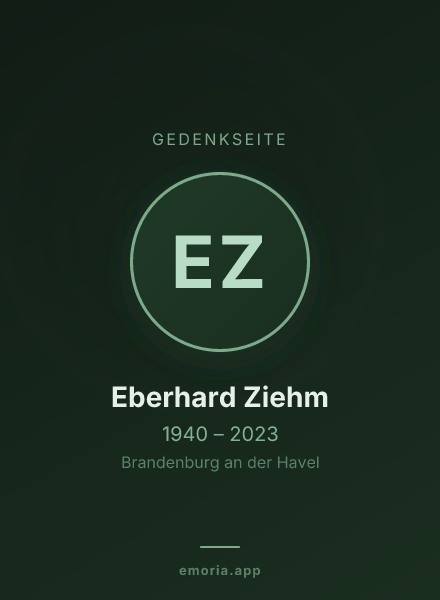 Gedenkportrait von Eberhard Ziehm
