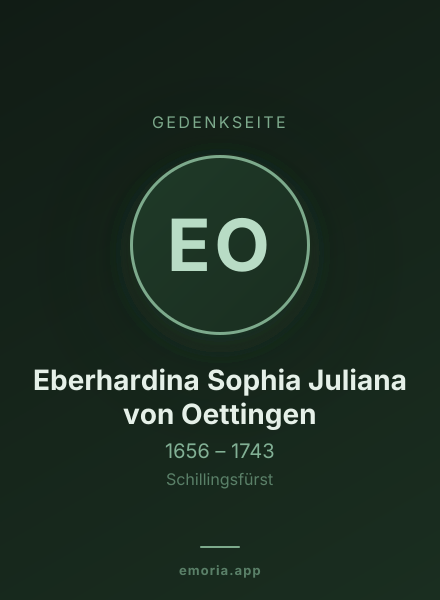 Gedenkportrait von Eberhardina Sophia Juliana von Oettingen