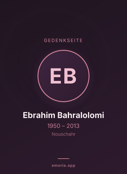 Gedenkportrait von Ebrahim Bahralolomi