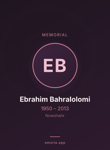 Memorial portrait of Ebrahim Bahralolomi