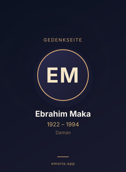 Gedenkportrait von Ebrahim Maka