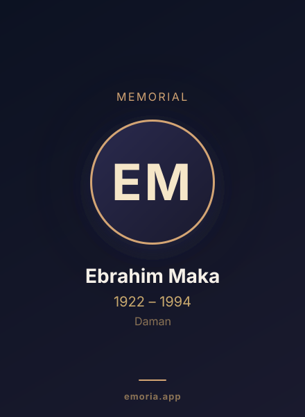 Memorial portrait of Ebrahim Maka