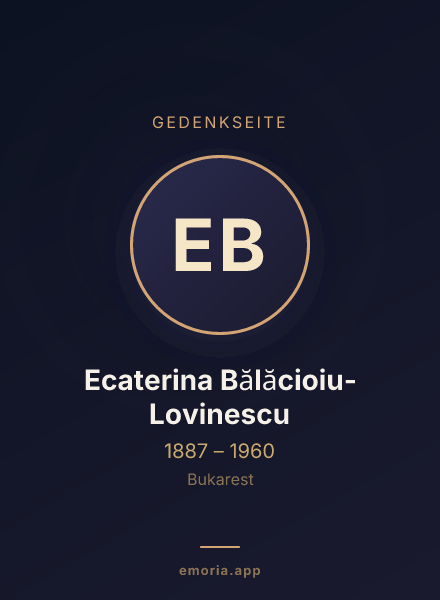 Gedenkportrait von Ecaterina Bălăcioiu-Lovinescu