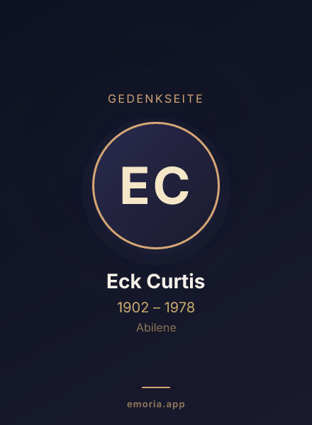 Gedenkportrait von Eck Curtis