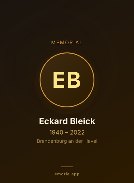 Memorial portrait of Eckard Bleick