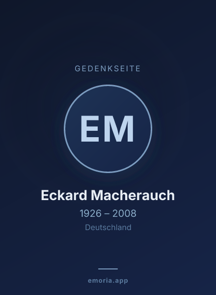 Gedenkportrait von Eckard Macherauch