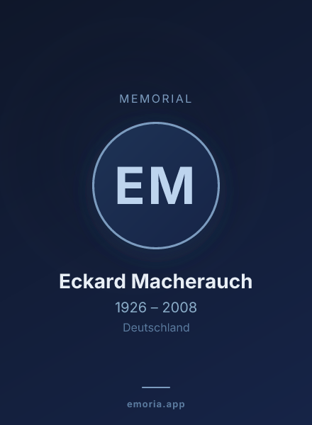 Memorial portrait of Eckard Macherauch