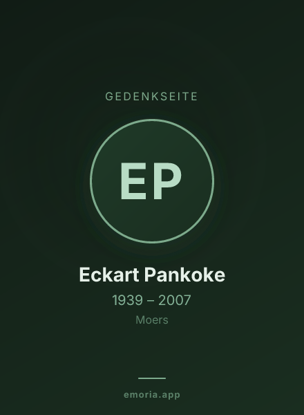Gedenkportrait von Eckart Pankoke