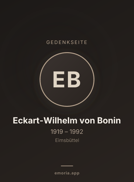 Gedenkportrait von Eckart-Wilhelm von Bonin