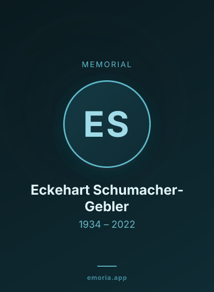 Memorial portrait of Eckehart Schumacher-Gebler