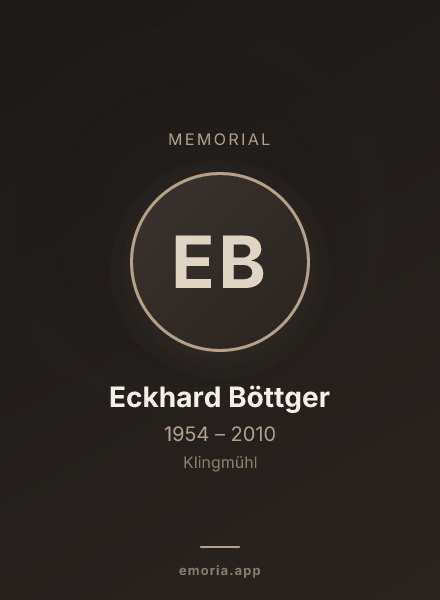 Memorial portrait of Eckhard Böttger