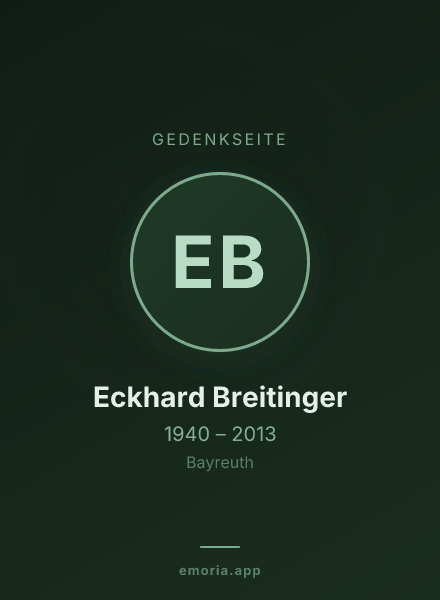 Gedenkportrait von Eckhard Breitinger