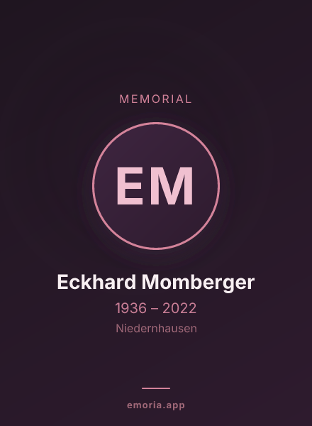 Memorial portrait of Eckhard Momberger