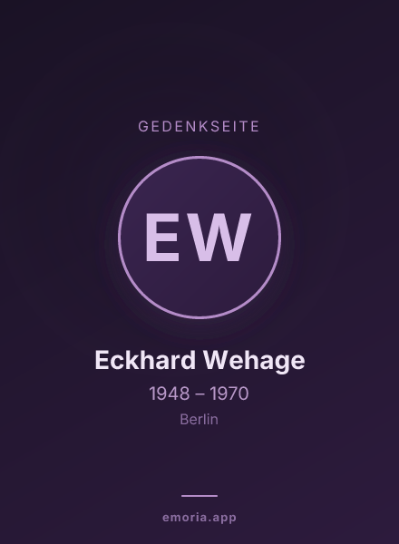 Gedenkportrait von Eckhard Wehage