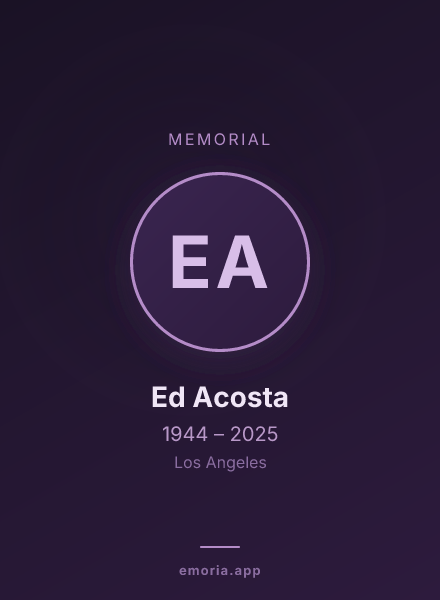 Memorial portrait of Ed Acosta