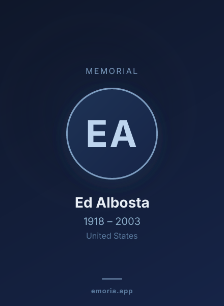 Memorial portrait of Ed Albosta