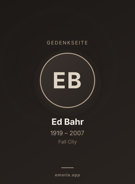 Gedenkportrait von Ed Bahr