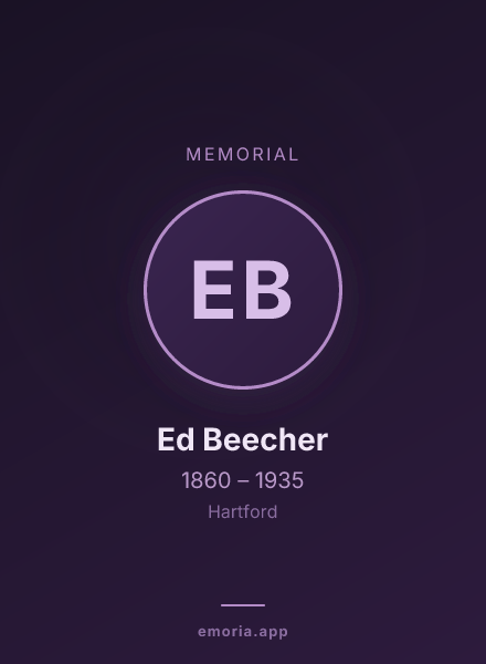 Memorial portrait of Ed Beecher