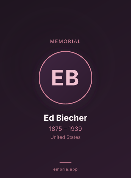 Memorial portrait of Ed Biecher