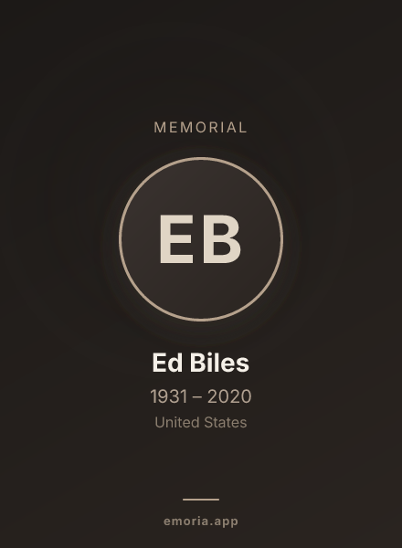 Memorial portrait of Ed Biles