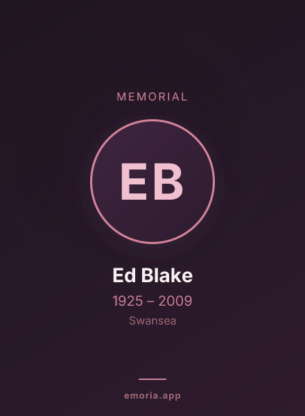 Memorial portrait of Ed Blake