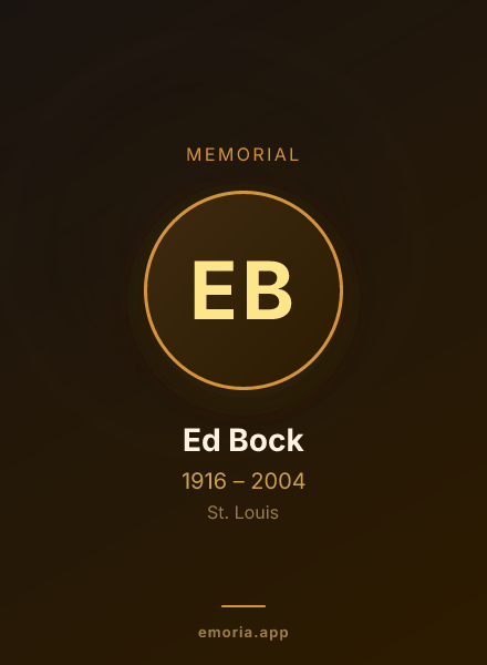 Memorial portrait of Ed Bock