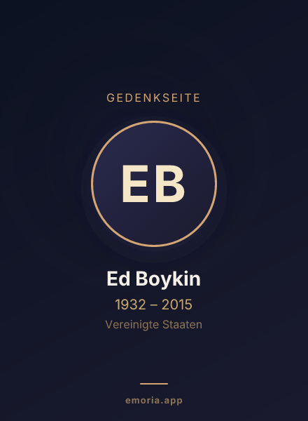 Gedenkportrait von Ed Boykin
