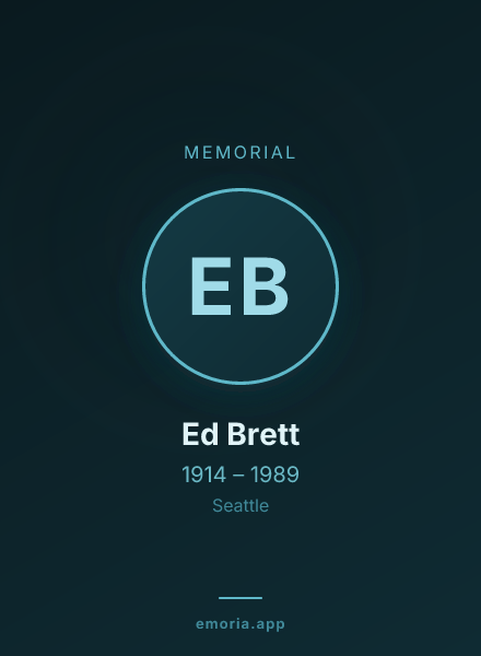 Memorial portrait of Ed Brett