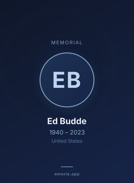 Memorial portrait of Ed Budde