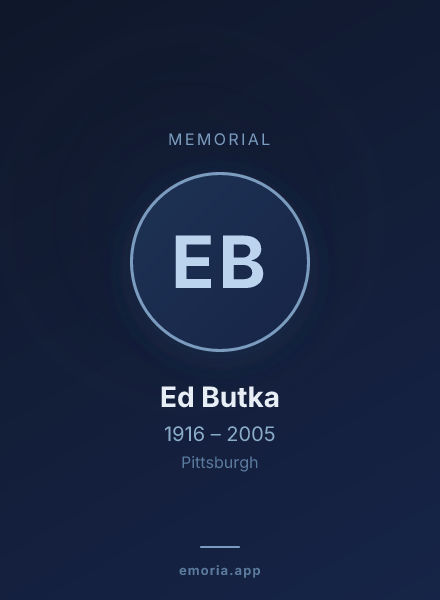 Memorial portrait of Ed Butka