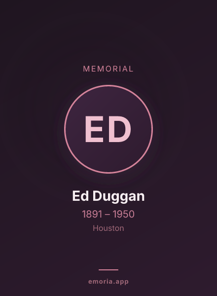 Memorial portrait of Ed Duggan